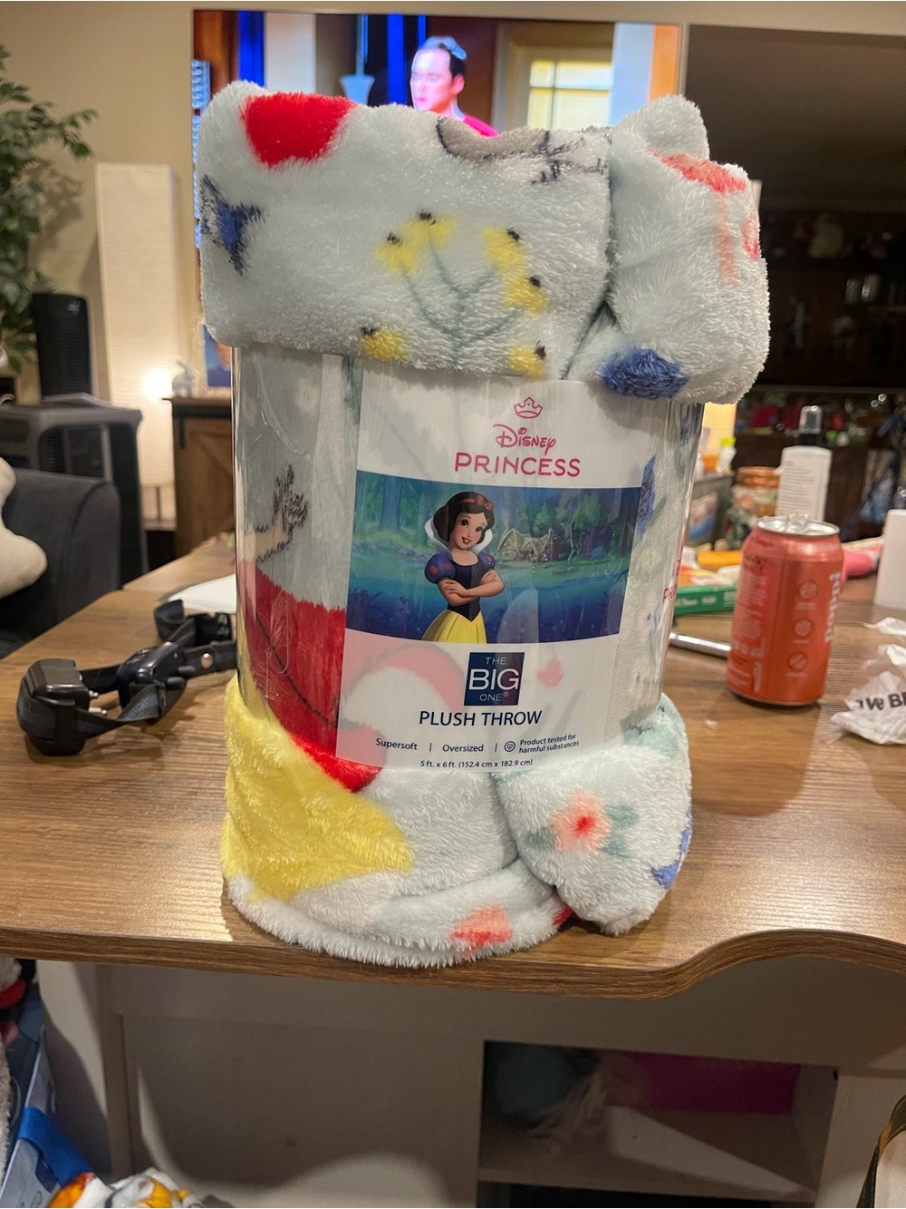 Disney Princess Snow White Light Blue Multicolor Plush Throw